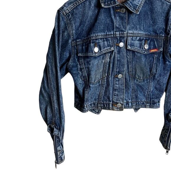 Vintage Stonewashed Jordache Cropped Denim Jacket Womens Small - Picture 2 of 8